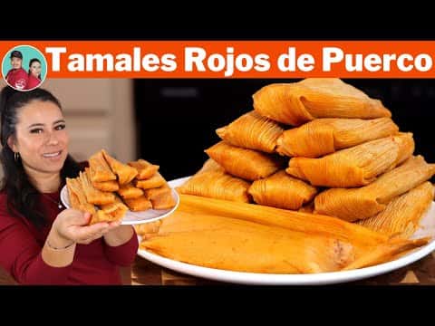 Tamales rojos de puerco tradicionales