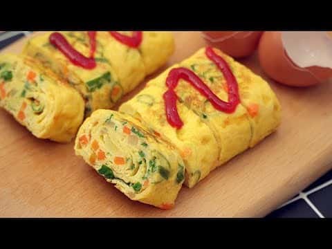 韓国風具だくさん卵焼き（ケランマリ）