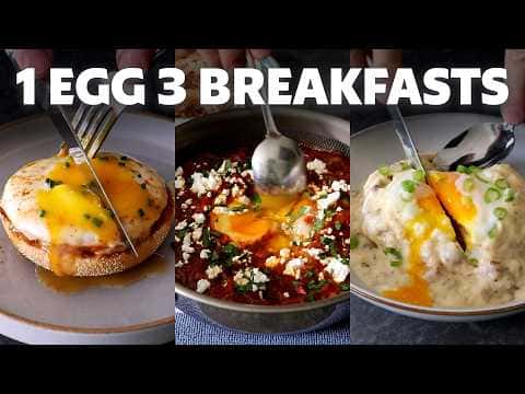 Comprehensive Recipe: One Egg Benedict, One Egg Shakshuka, One Egg Biscuit and Sausage Gravy