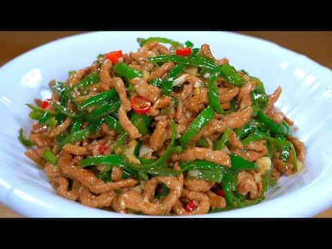 家常青椒肉丝