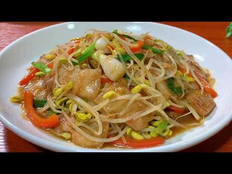 豆芽炒五花肉