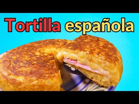Tortilla de patatas rellena de jamón y queso