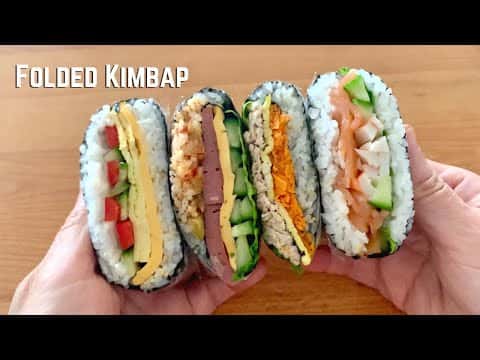 Folded Kimbap (4 Varieties: Tuna, Luncheon Meat, Smoked Salmon, Vegetarian)