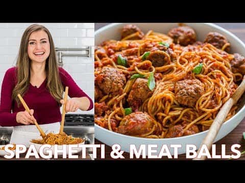 Spaghetti and Meatballs with Homemade Marinara Sauce