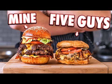 Homemade Five Guys Style Bacon Cheeseburger