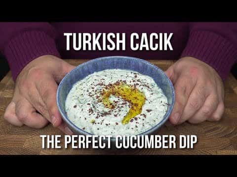 Restaurant Style Cacik (Turkish Tzatziki) & Seasoned Flatbread