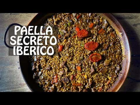 Paella de secreto ibérico y pimientos