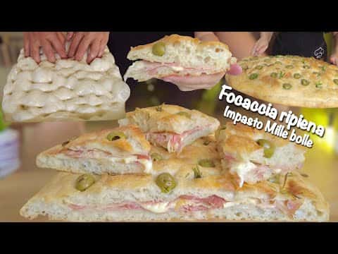 Focaccia ripiena mille bolle senza impastare