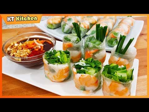 Gỏi Cuốn Tôm và Nước Chấm Tương Bơ Đậu Phộng