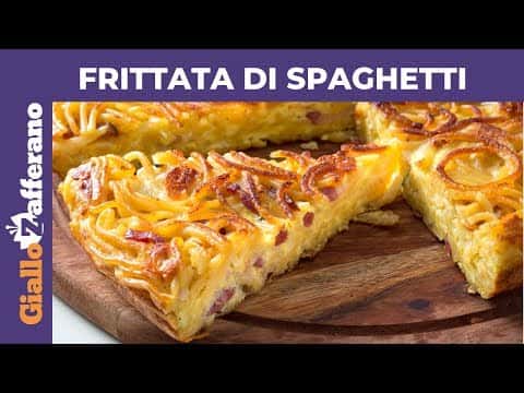 Frittata di spaghetti con scamorza e pancetta