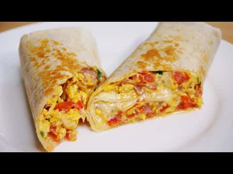 Burrito de Huevo con Jamón para el Desayuno