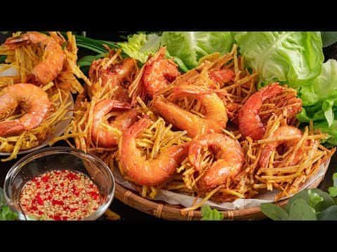 Bánh Tôm Chiên Khoai Lang Khoai Môn Giòn Rụm