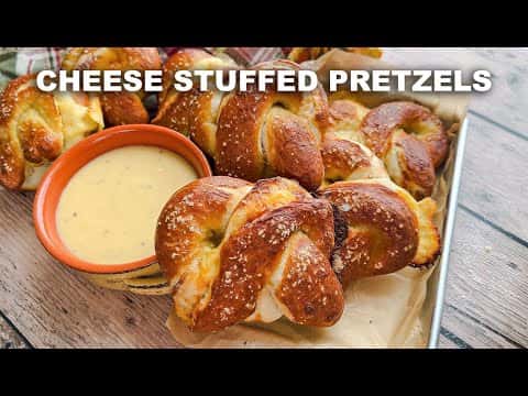 Cheese Stuffed Pretzels with Beer Cheese Dip