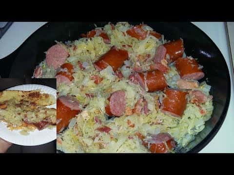 Cast Iron Skillet Kielbasa and Sauerkraut