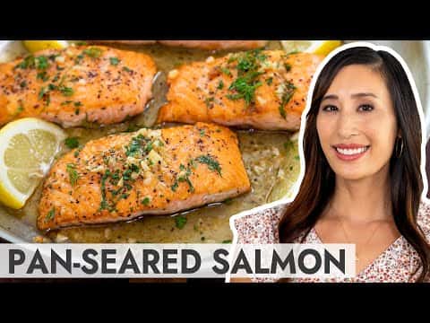 Crispy Pan-Seared Salmon with Lemon Garlic Butter Sauce