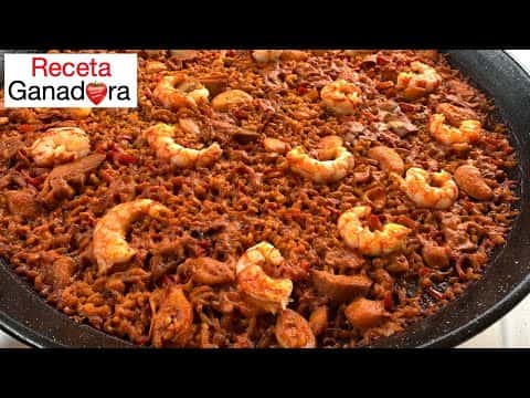 Paella de chipirones y gambones