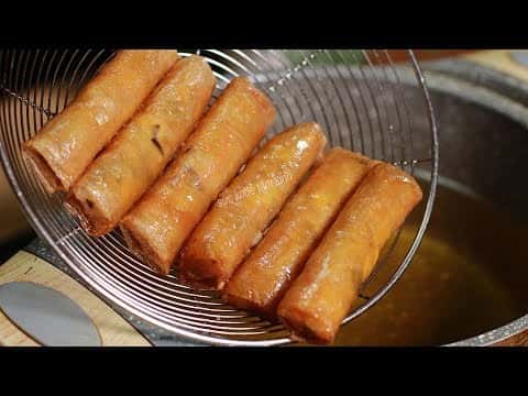 Chả giò chay giòn xốp vàng đẹp