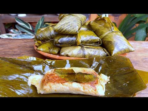 Tamales de masa cocida con costilla de cerdo estilo Veracruz