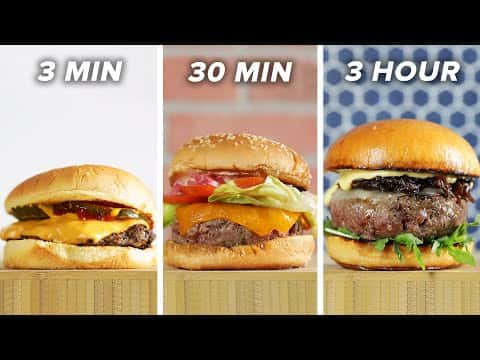 Comparison of 3-Minute, 30-Minute, and 3-Hour Burgers