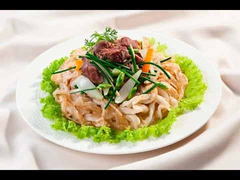 Phở xào tim heo