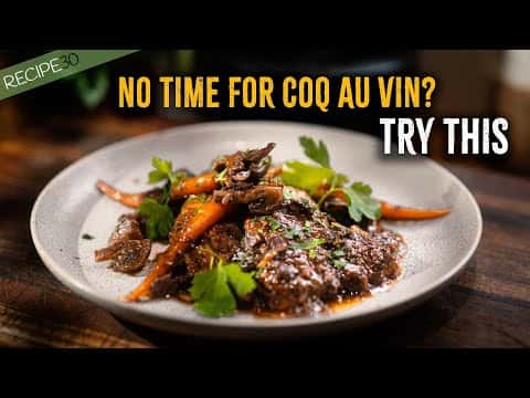 French Rustic Chicken in a Rich Red Wine Sauce