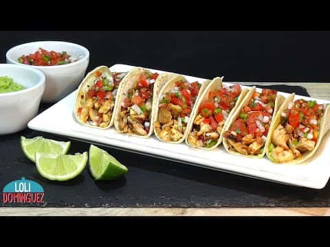 Tacos de pollo fáciles con pico de gallo