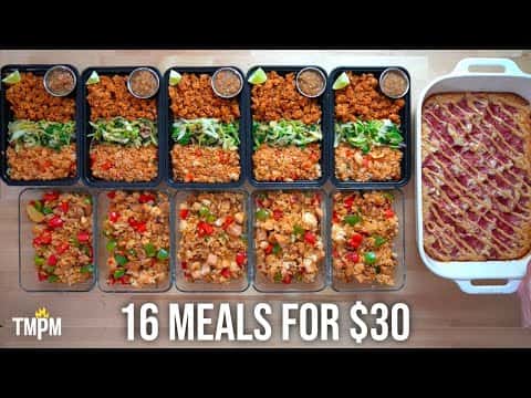 Budget-Friendly Meal Prep: PB&J Baked Oatmeal, Spicy Adobo Chicken & Peppers, and Ground Chicken Taco Bowls