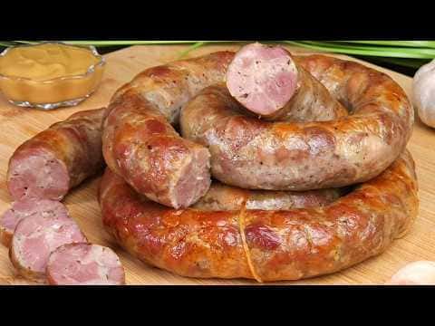 Juicy Homemade Garlic Sausage with Homemade Mustard