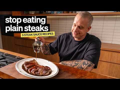 5 Essential Steak Sauces (Peppercorn, Entrecôte, Shallot Pan Sauce, Bordelaise, Chimichurri)