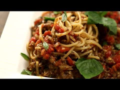Spaghetti Bolognese with Mushrooms
