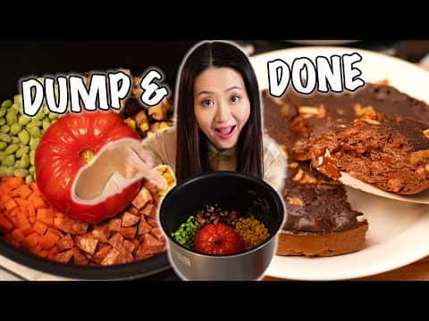 Multi-Recipe: One Tomato Lazy Rice, Hotpot Rice, Soy Sauce Chicken with Veggie Pot, Zucchini Beef Rice, and Banana Chocolate Cake