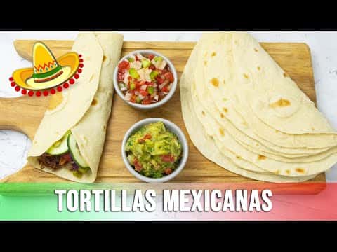Tortillas Mexicanas de Harina de Trigo con Guacamole, Salsa Criolla y Relleno Vegetariano
