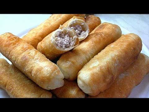 Трубочки с мясом (Жареные пирожки)