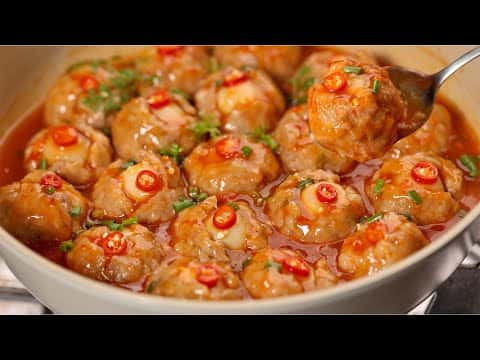Xíu Mại Trứng Cút Sốt Cà Chua