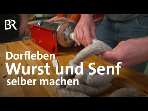 Bayerische Bauernwurst mit hausgemachtem Senf und Sauerkraut