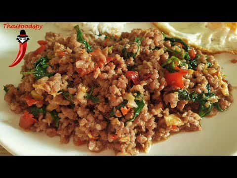 Authentic Pad Krapao Moo Sap with Kai Dao (Thai Basil Minced Pork with Fried Egg)