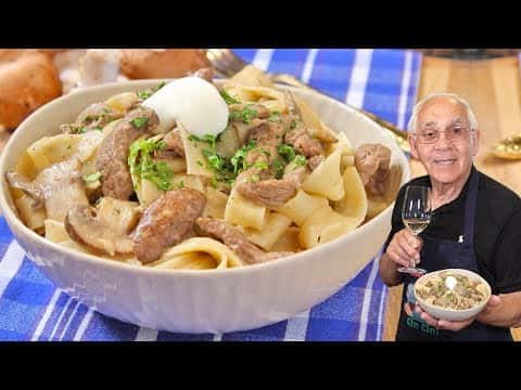 Beef Stroganoff with Pappardelle