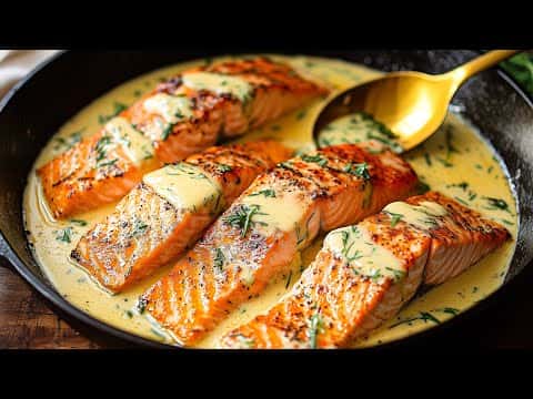 Salmon Two Ways: Creamy Dill Sauce Salmon & Crab-Stuffed Salmon