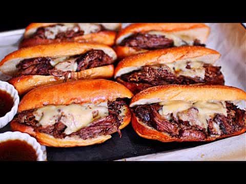 Slow Cooker Beef Pot Roast French Dip Sandwiches