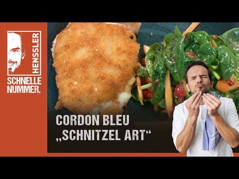 Cordon Bleu "Schnitzel Art" mit fruchtigem Spinatsalat