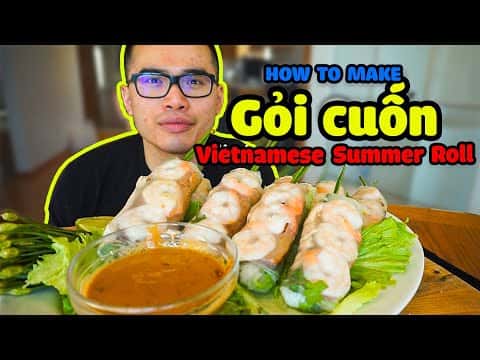 Vietnamese Gỏi Cuốn (Vietnamese Summer Rolls with Peanut Sauce & Nem Nướng)