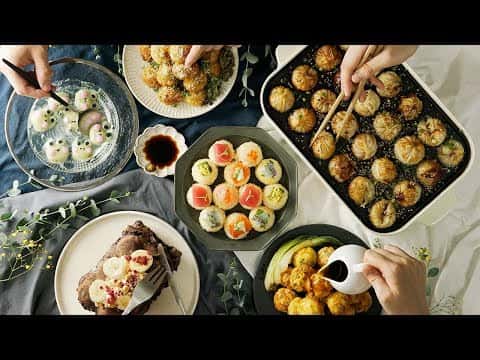 たこ焼き器アレンジレシピ6選(かに玉、ハッシュドポテト、焼き小籠包、チョコワッフル、カエルゼリー、手まり寿司)
