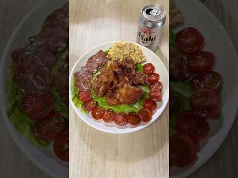 ビールに合う鶏のから揚げと特製おつまみプレート