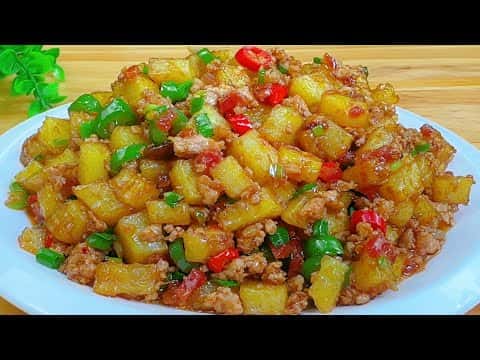 香辣肉末土豆丁