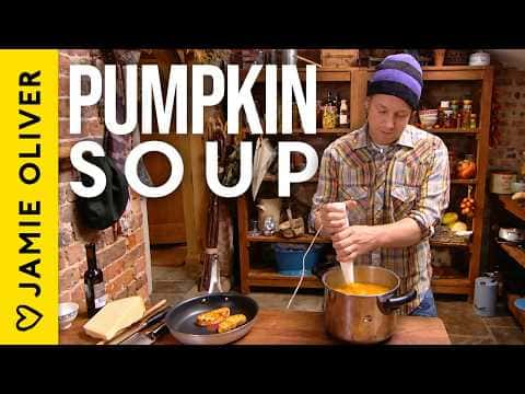 Pumpkin Soup with Parmesan Crostini