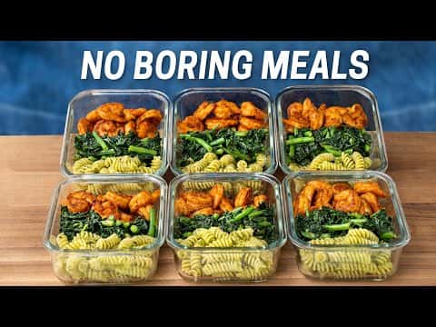 Healthy Meal Prep Combo: Korean Beef Bowl, Shrimp & Pesto Pasta, Mexican-Inspired Chicken