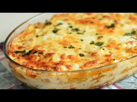 White Sauce Pasta and Chicken Bake