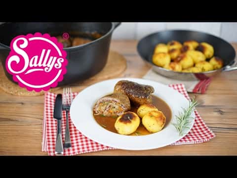 Klassische Rinderrouladen mit Rosmarinkartoffeln