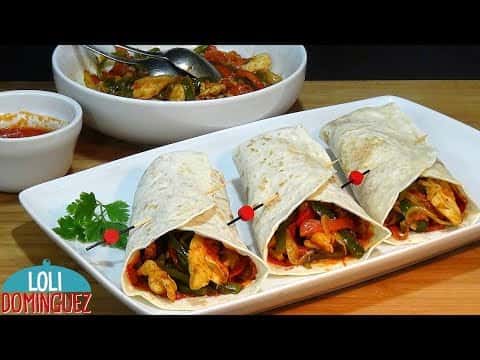 Fajitas de pollo con verduras