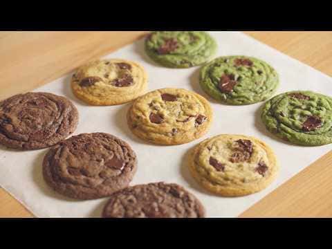 3-in-1 Chocolate Chip Cookies (Vanilla, Chocolate, Matcha)